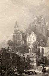 Trarbach, engraved by E.I. Roberts, illustration from 